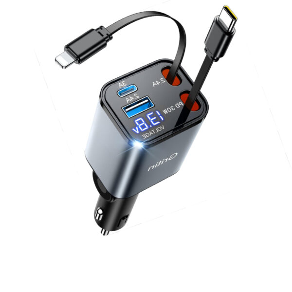 Chargeur-Allume-Cigare-Cable-Retractable